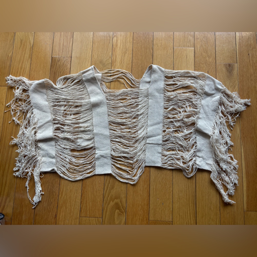 Boho Cream Fringe Top